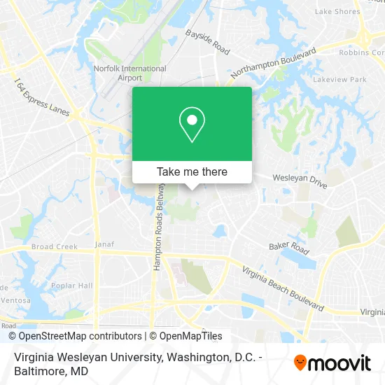 Virginia Wesleyan University map