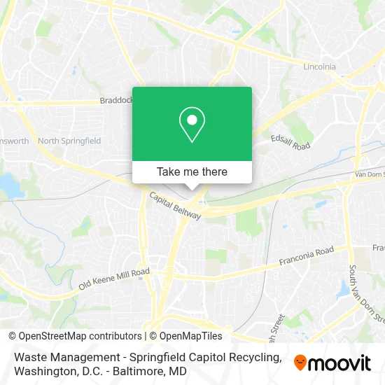 Waste Management - Springfield Capitol Recycling map