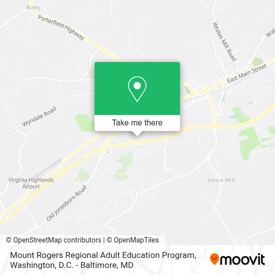 Mount Rogers Regional Adult Education Program map