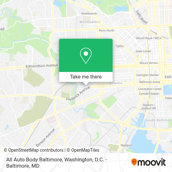 All Auto Body Baltimore map