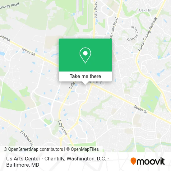 Us Arts Center - Chantilly map