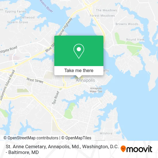 St. Anne Cemetary, Annapolis, Md. map