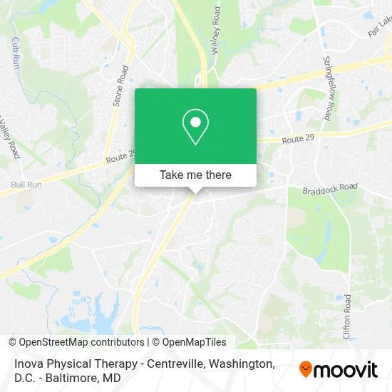 Inova Physical Therapy - Centreville map
