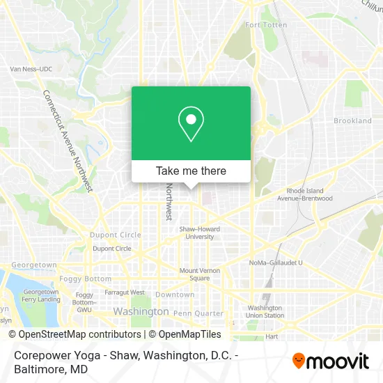 Corepower Yoga - Shaw map