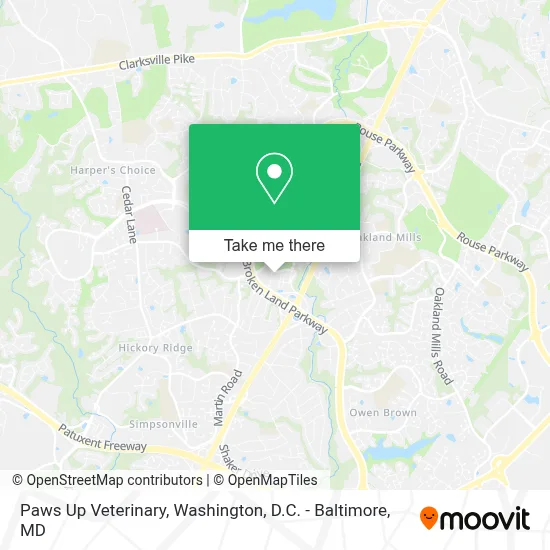 Paws Up Veterinary map