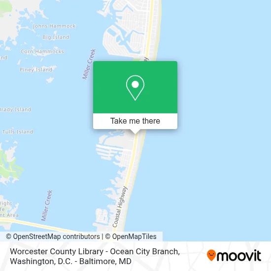 Worcester County Library - Ocean City Branch map