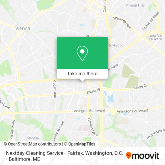 Nextday Cleaning Service - Fairfax map