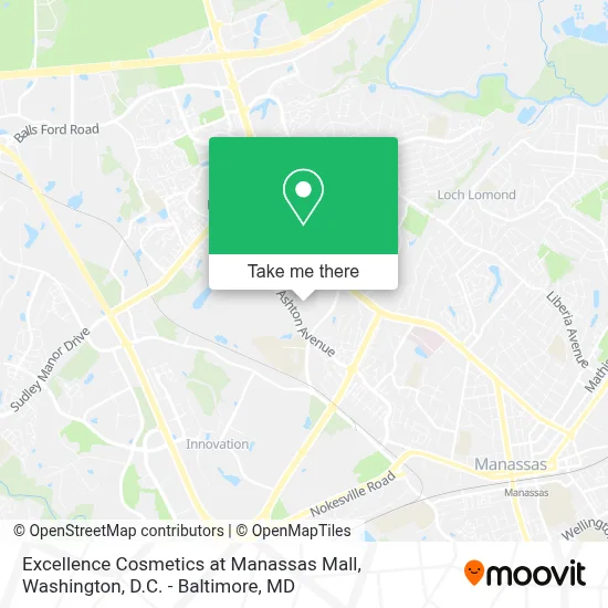 Excellence Cosmetics at Manassas Mall map