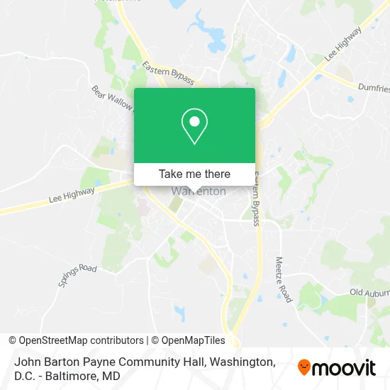 John Barton Payne Community Hall map