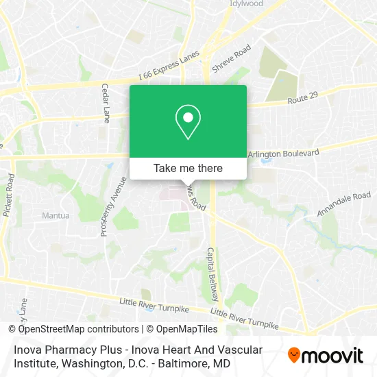 Inova Pharmacy Plus - Inova Heart And Vascular Institute map
