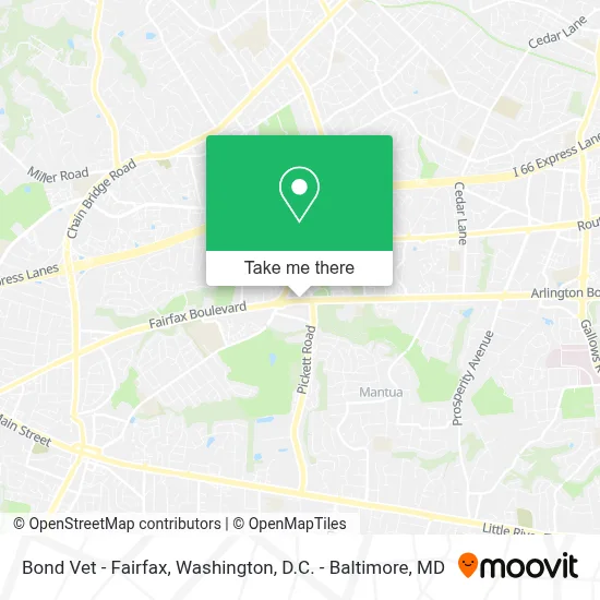 Bond Vet - Fairfax map