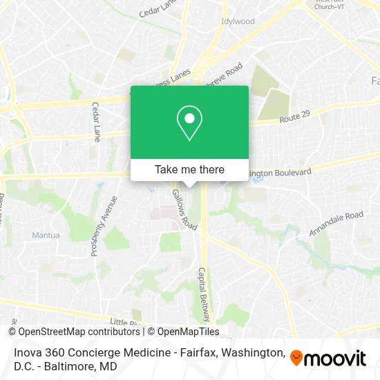 Inova 360 Concierge Medicine - Fairfax map