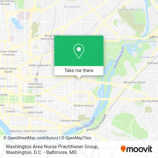 Washington Area Nurse Practitioner Group map