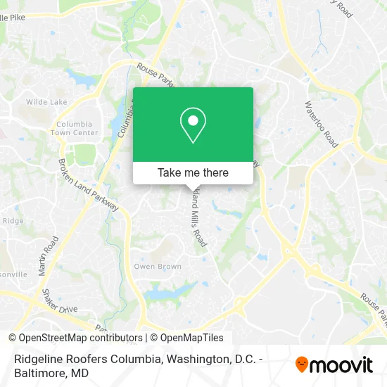 Ridgeline Roofers Columbia map