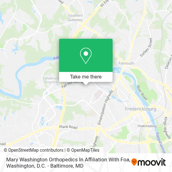 Mary Washington Orthopedics In Affiliation With Foa map