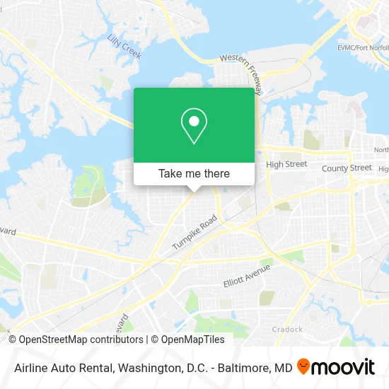 Airline Auto Rental map