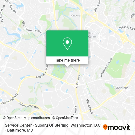 Service Center - Subaru Of Sterling map