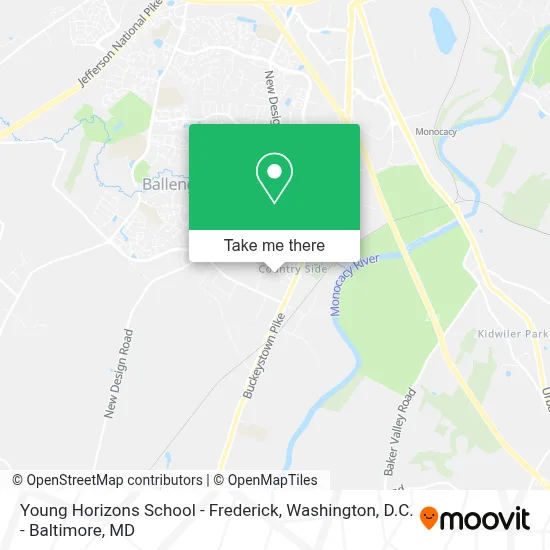 Young Horizons School - Frederick map