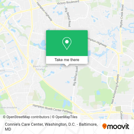 Connie's Care Center map