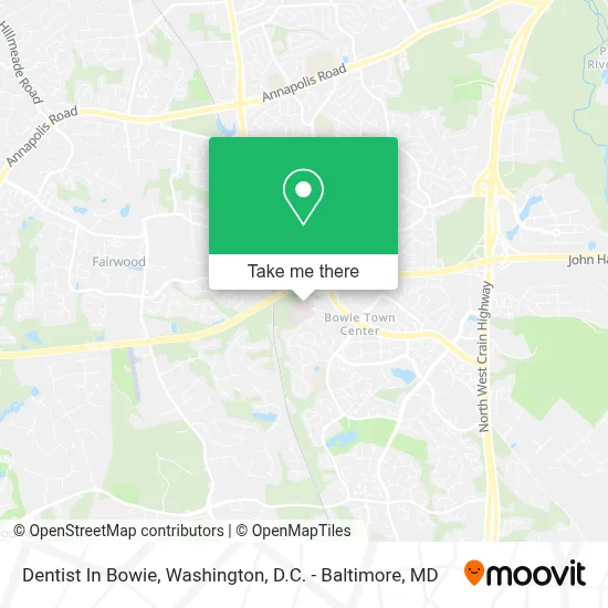 Dentist In Bowie map