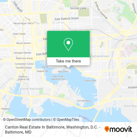Canton Real Estate In Baltimore map