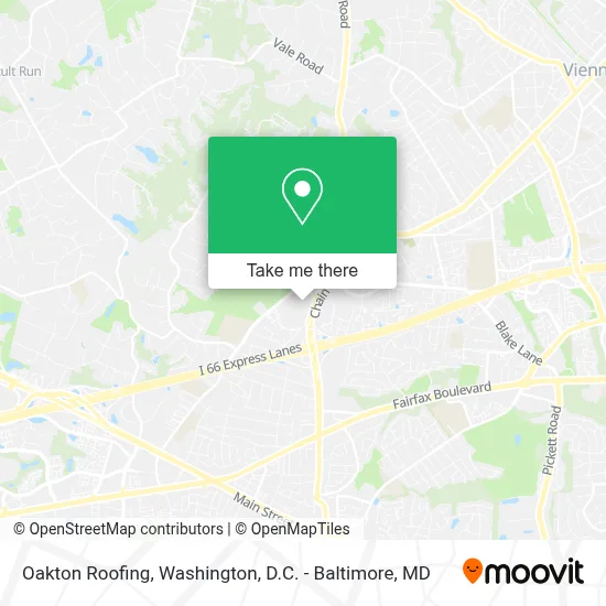 Oakton Roofing map