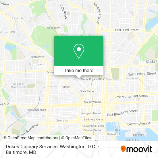 Dukes Culinary Services map