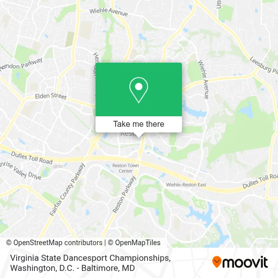 Virginia State Dancesport Championships map