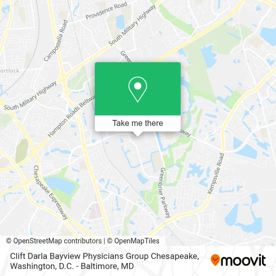Clift Darla Bayview Physicians Group Chesapeake map