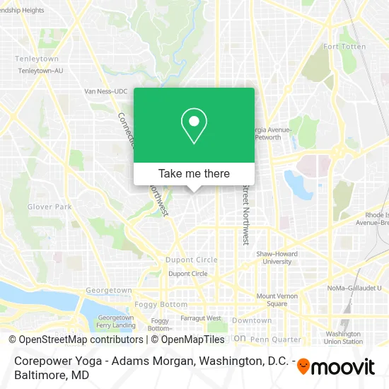Corepower Yoga - Adams Morgan map
