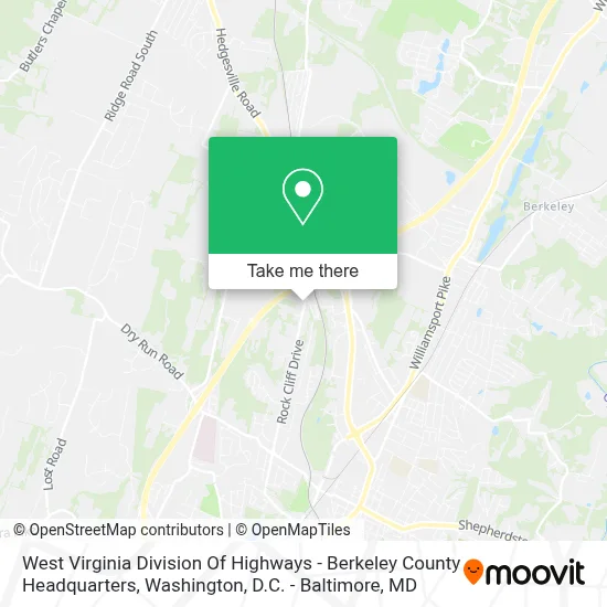 West Virginia Division Of Highways - Berkeley County Headquarters map