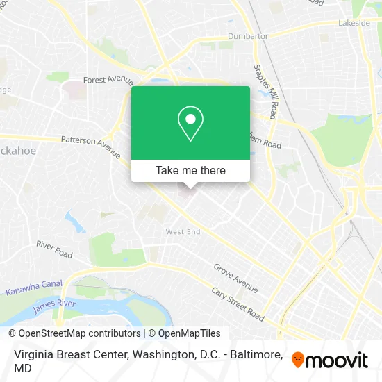 Virginia Breast Center map