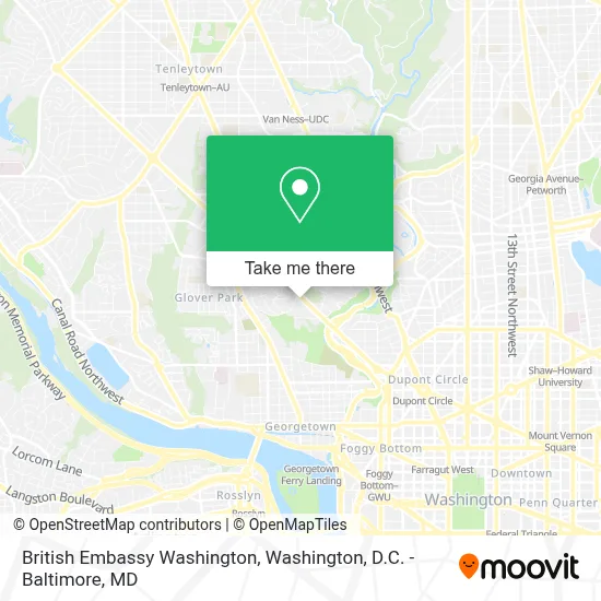 British Embassy Washington map