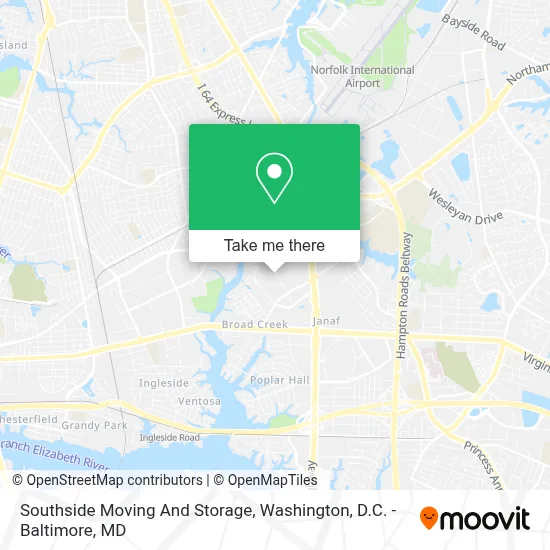 Southside Moving And Storage map