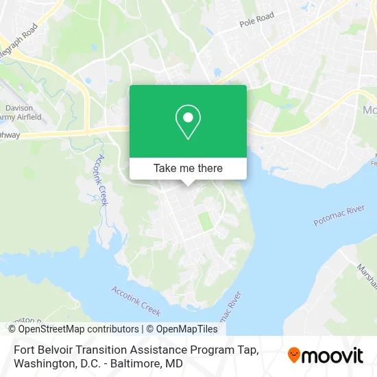 Fort Belvoir Transition Assistance Program Tap map
