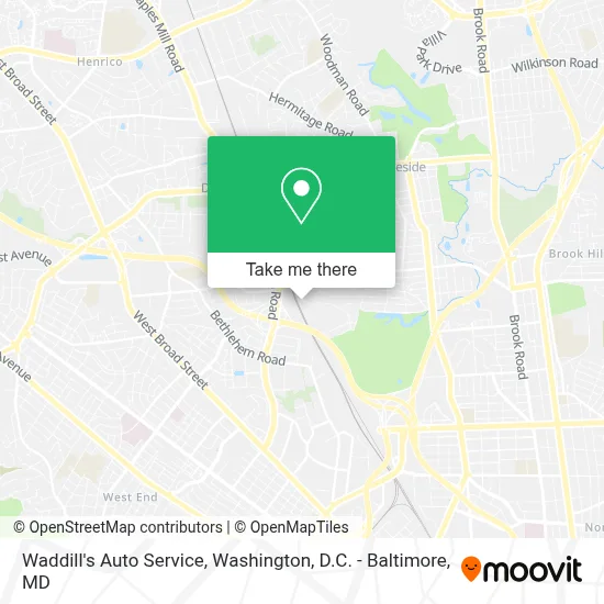 Waddill's Auto Service map
