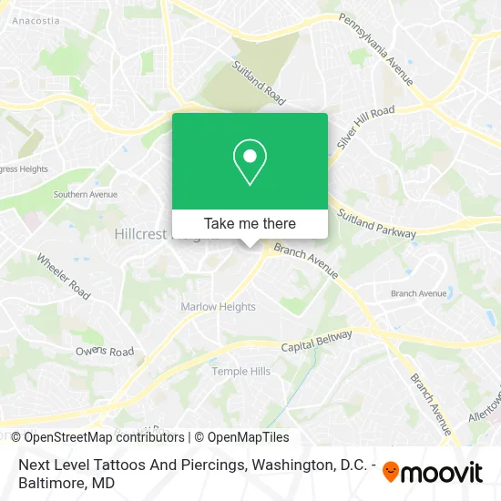 Next Level Tattoos And Piercings map