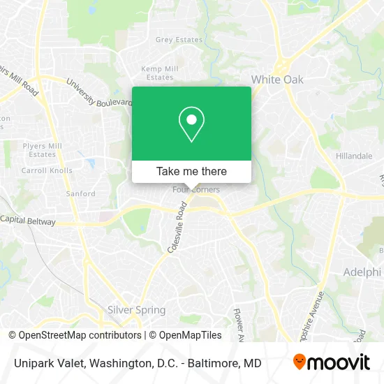 Unipark Valet map