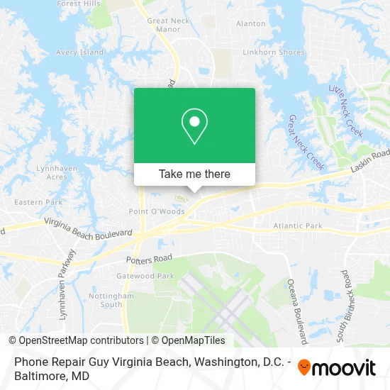 Phone Repair Guy Virginia Beach map