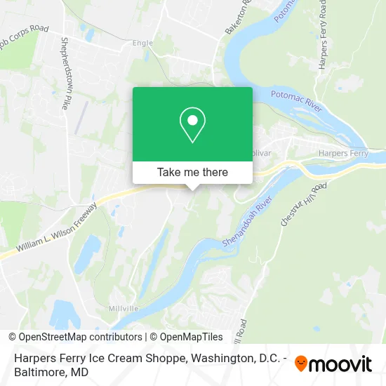 Harpers Ferry Ice Cream Shoppe map