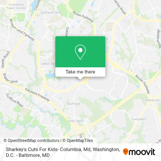 Sharkey's Cuts For Kids- Columbia, Md map