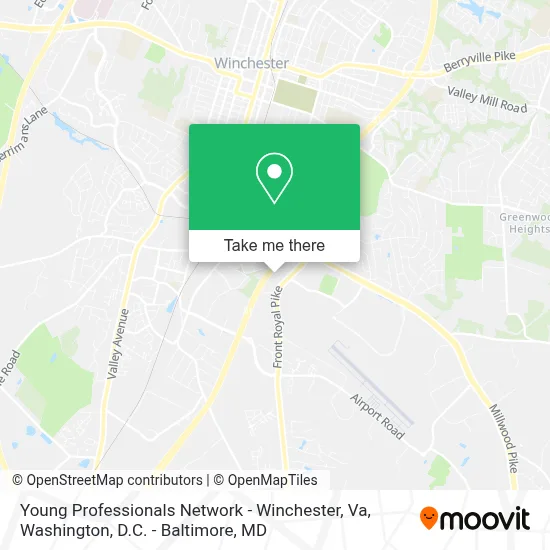 Young Professionals Network - Winchester, Va map
