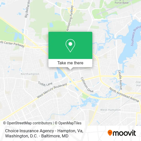 Choice Insurance Agency - Hampton, Va map