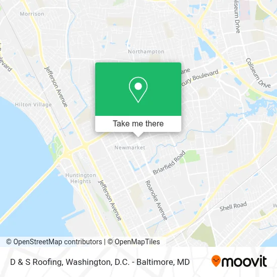 D & S Roofing map