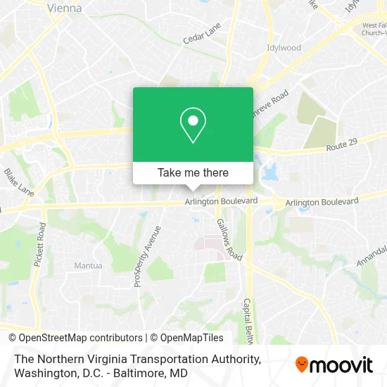 The Northern Virginia Transportation Authority map