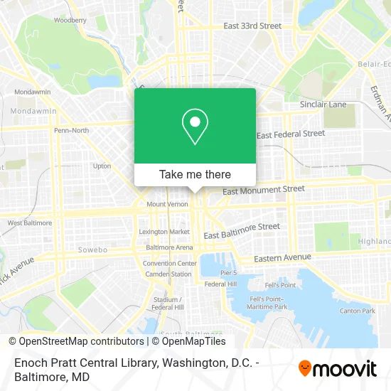 Enoch Pratt Central Library map