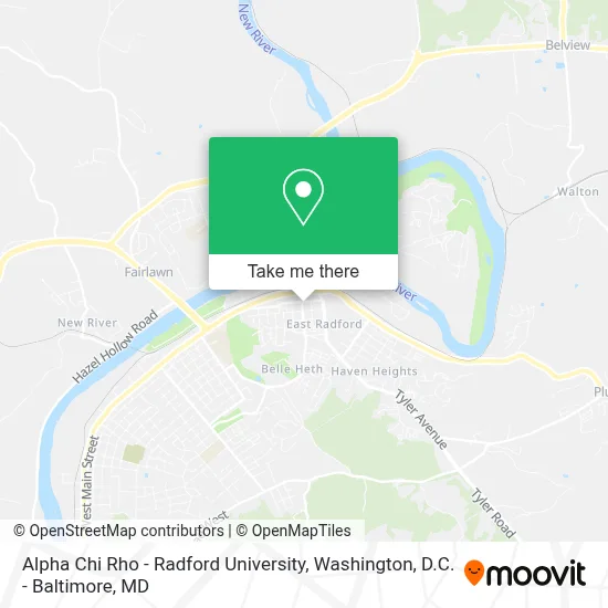 Alpha Chi Rho - Radford University map