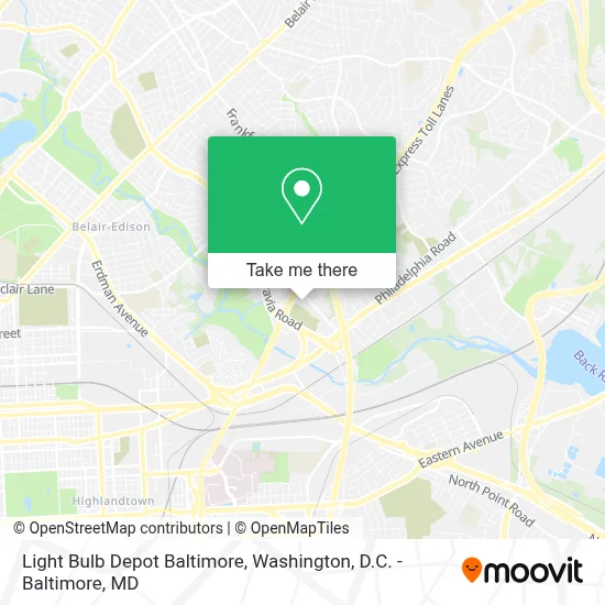 Light Bulb Depot Baltimore map