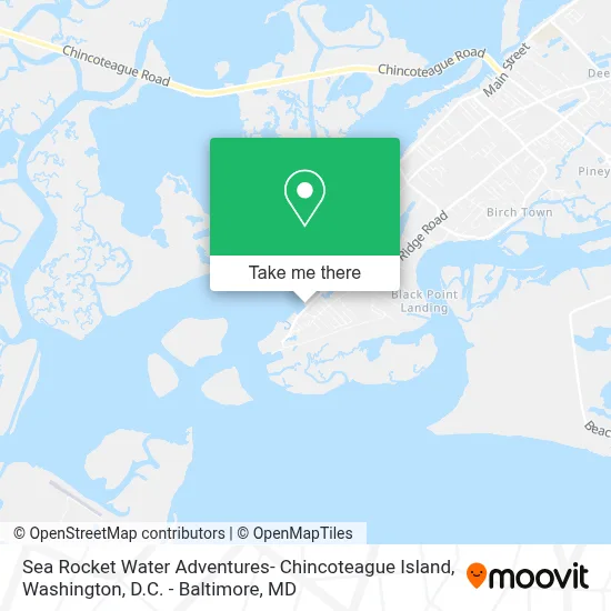 Sea Rocket Water Adventures- Chincoteague Island map
