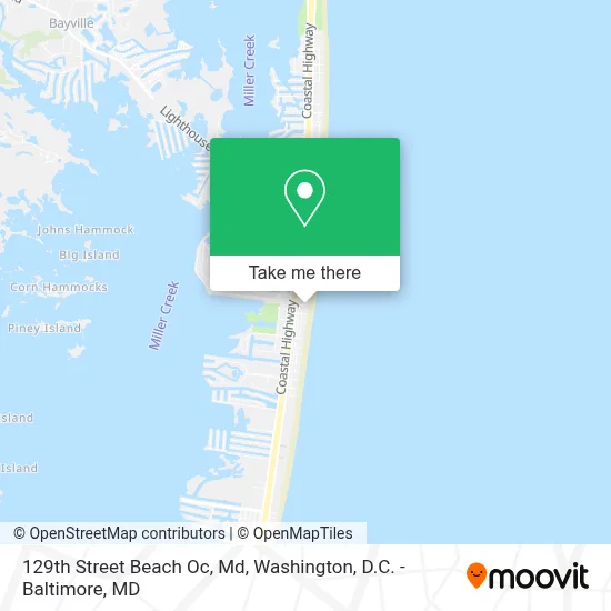 129th Street Beach Oc, Md map